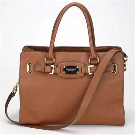 Michael Kors Hamilton Tote Large East West Brown Pebbled 